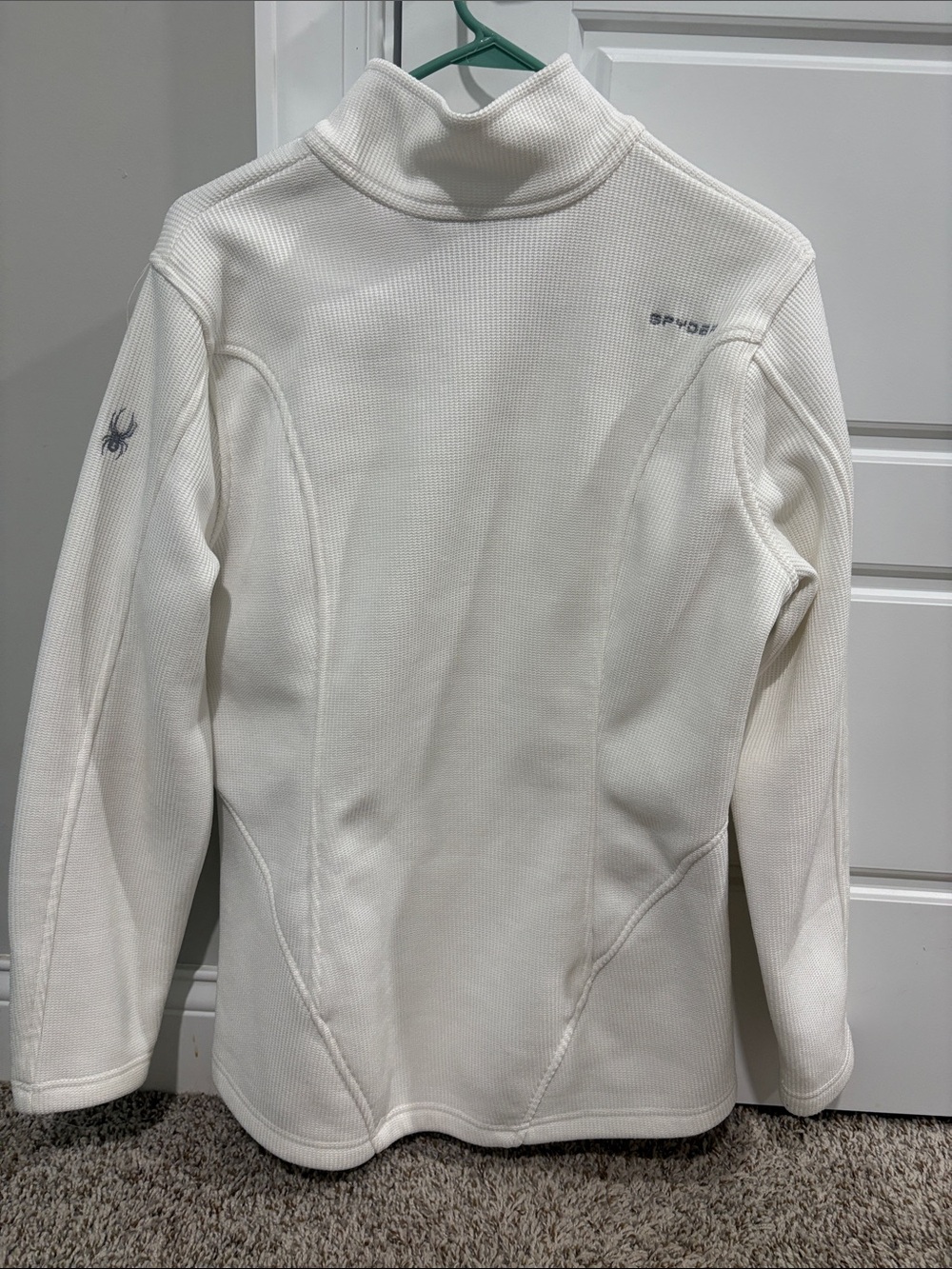 Spyder Women's White Full-Zip Jacket with Tan Trim - Picture 4 of 4